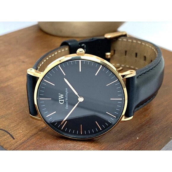 Daniel Wellington Womens Watch DW00100139 Rose Gold Black Dial 36mm Leather Band main image 8